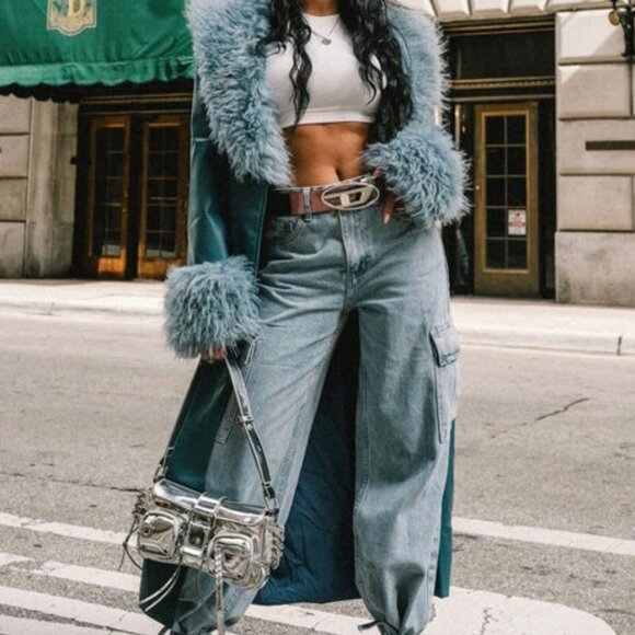 Y2K Chrome Cargo Shoulder Bag - Picture 2 of 4